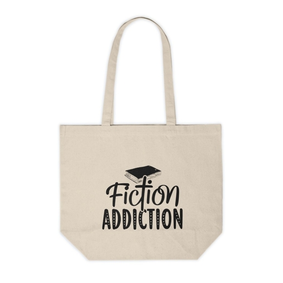Handmade Handbags - Fiction Addiction Custom Canvas Tote Bag